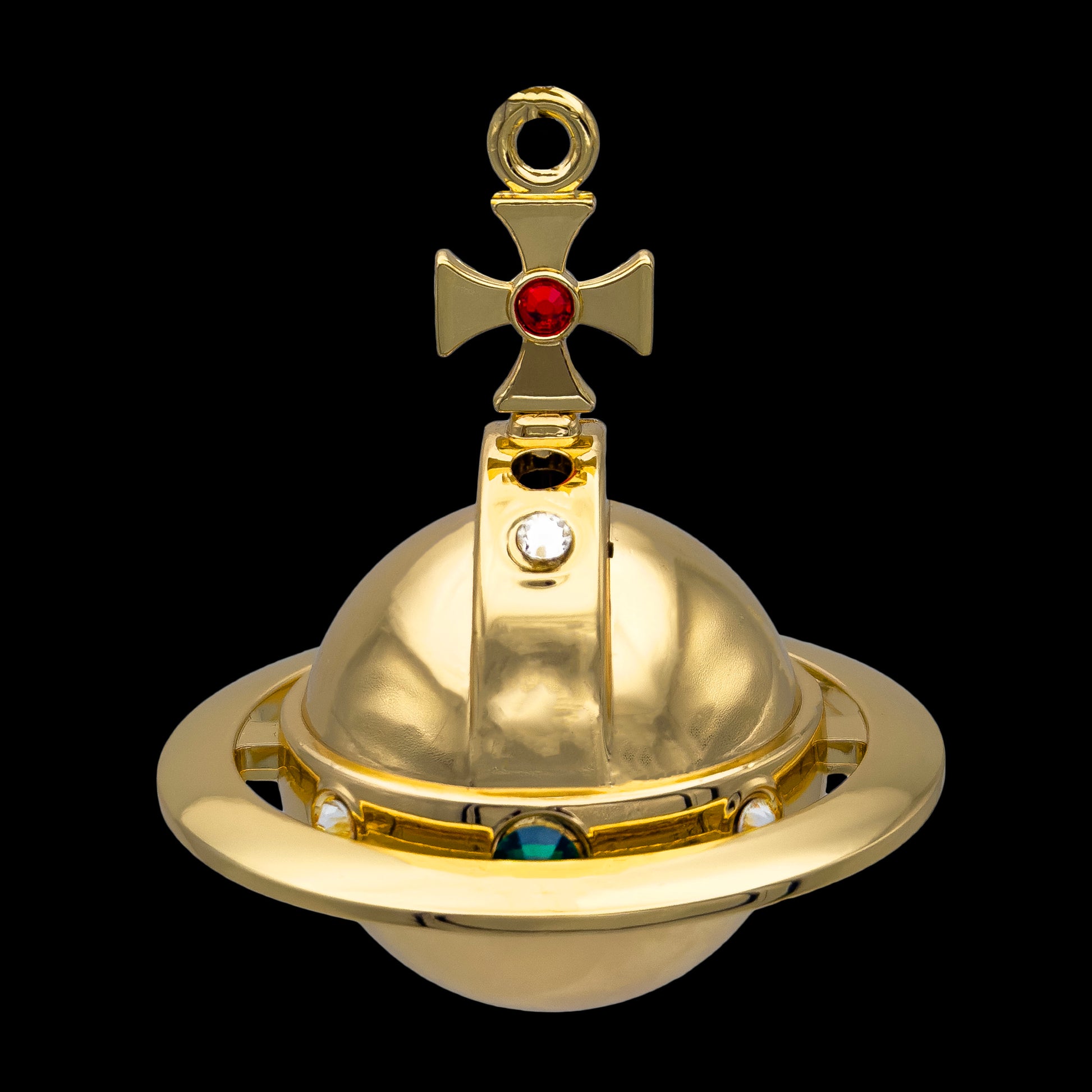 gold orb lighter necklace with refillable butane flame, anime-inspired design